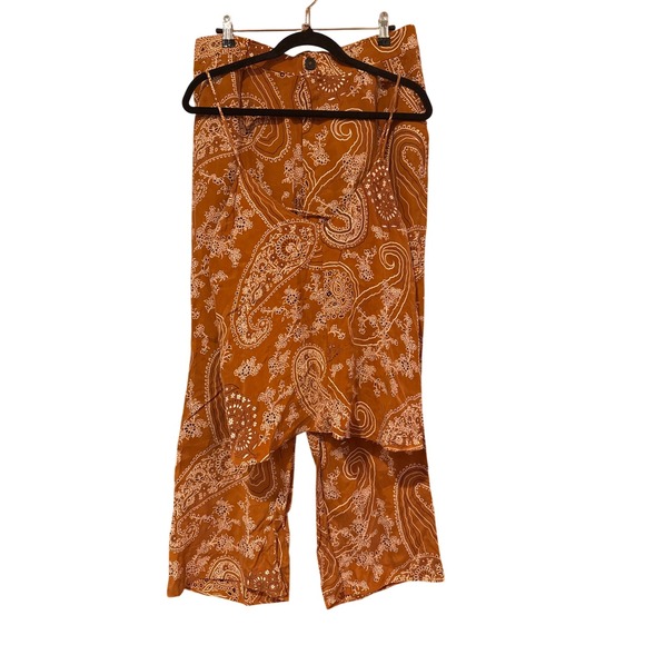Zara set - tank & pants bandana print. L top, XL pants‎ Brown Pockets Cupro - Picture 6 of 16